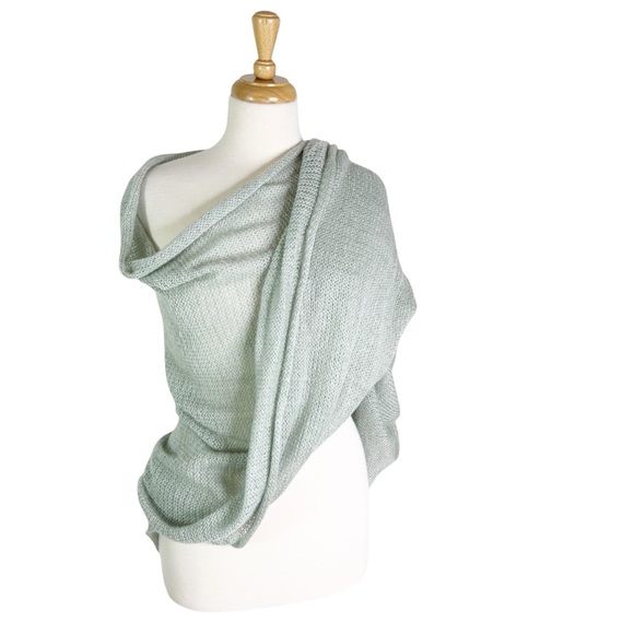 Anthropologie Pins and Needles Infinity Scarf Grey Green NWT - Picture 8 of 9